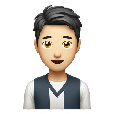 Smiling Korean Man have a surprised sticker