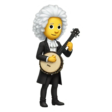 Vivaldi standing chibi banjo wig questioning sticker