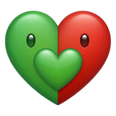 heart emoji that's half red, half green sticker