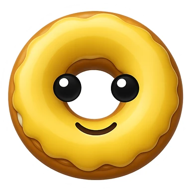 Add a cute smiling face to the banana in the style of apple emojis, keep the emoji style consistent, with no background. sticker