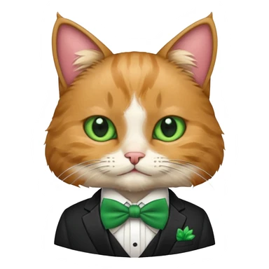 cat with suit and green bow tie sticker