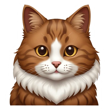 Brown cat with a white heart sticker