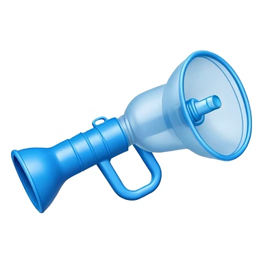 Blue plastic mouthpiece for VO2 max testing with breathing valve, exercise laboratory equipment sticker