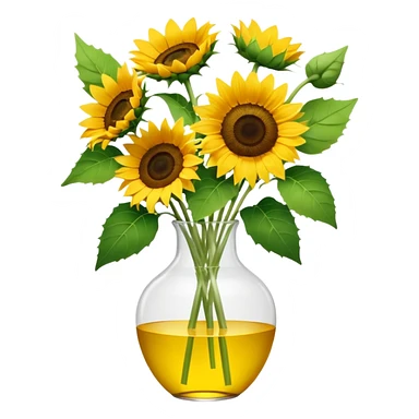 sunflower bouquet in a clear vase with scandinavian minimalist vibe sticker