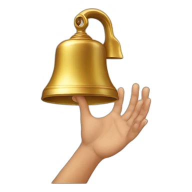 Hand pressing a bell sticker