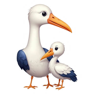 Cigüeña con bebé  sticker