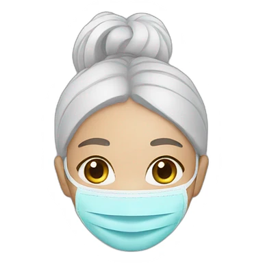 a girl with a mask for skincare sticker