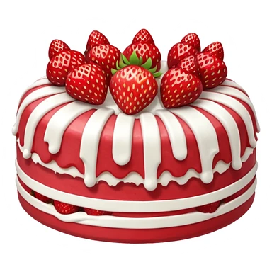 Strawberry cake Bundt cake with white frosting stripes  sticker