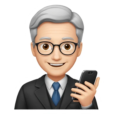 professor with phone sticker