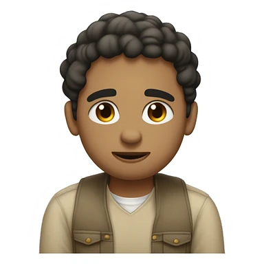 A lighskin round emoji with hands on its cheeks blushing and their eyes closed, and in the cloud thought going through their head, it is a day dreaming about their man who is black with low cut hair wearing collard shirt and khaki jeans sticker