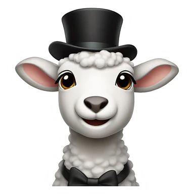 Lamb with top hat sticker