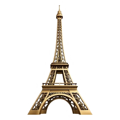 Eiffel Tower, iconic, modern, touch of shine and depth, Apple emoji style sticker
