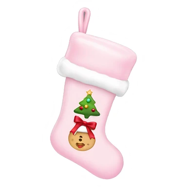  light pink Christmas stocking with bow sticker