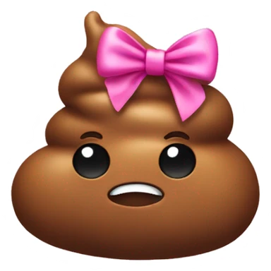 Poop with pink bow sticker