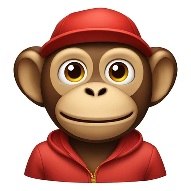 Monkey wearing a red hat sticker