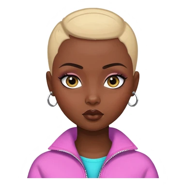 russian features, SO DARK BUZZ CUT , beauty,  hair, light skin,  eyes, pretty eyes, black eyeliner, pretty bratz baddie sticker