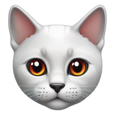 British cat white and gray with red nose and dark gray ears, with blue eyes sticker