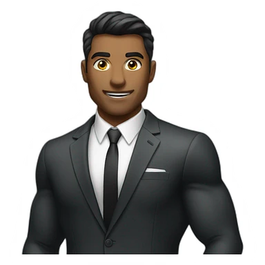 muscular guy in a suit sticker
