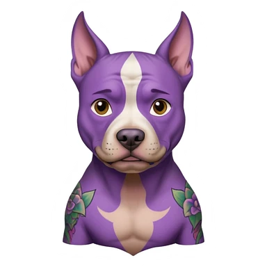 very tattoed face pitbull dog with purple spiky hair sticker