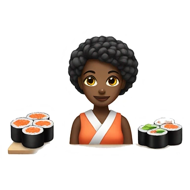 Black Girl with sushi sticker