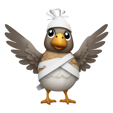 quail whit wing bandaged sticker