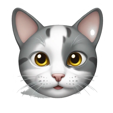 Cat gray white sticker
