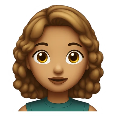 round face- slightly brown girl giving a kiss sticker