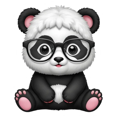 baby Panda with glass sticker