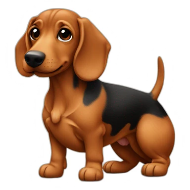 Teckel avec une tulipe sticker