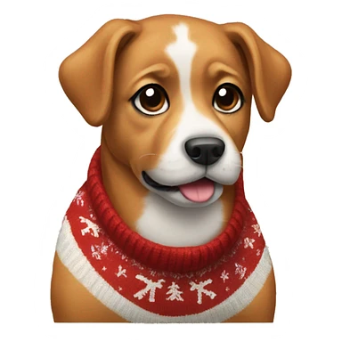 dog in a christmas sweater sticker