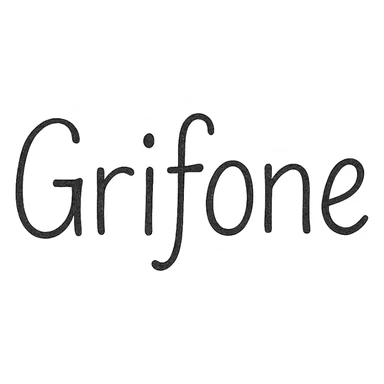 the word 'Grifone' in a playful handwritten style sticker