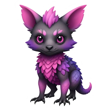 Cool Edgy Black-pink-purple-gradient badass Trico-animal-creature full body sticker