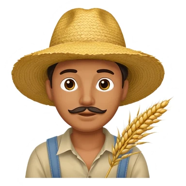 Campechano con una ramita de trigo en la boca sticker