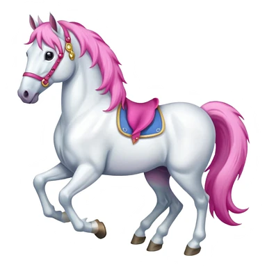 a white horse with pink mane sticker