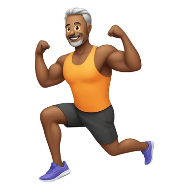 middle aged man exercising sticker