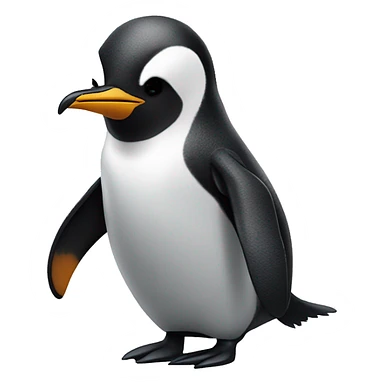 penguin on rock wings spread out hear facing up eyes CLOSED sticker