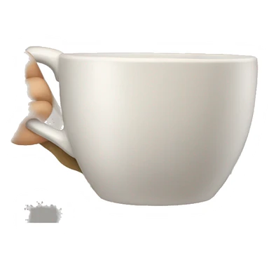 girl putting her head into a coffee cup sticker