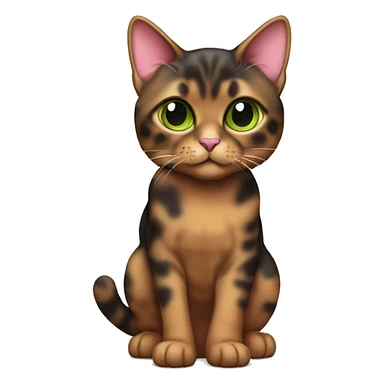 Tortie cat with back base and some brown color with light green eyes wearing a pink color. sticker