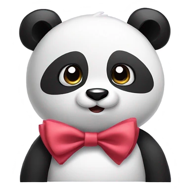 panda with a bow sticker