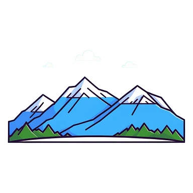 Mountain range with snow peaks sticker