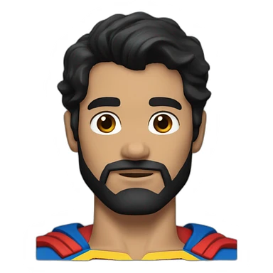 Superman black hair and beard sticker
