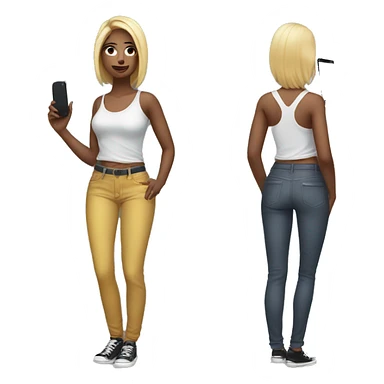 Hot girl with pants and phone sticker