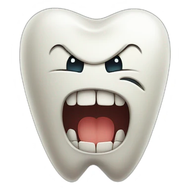 angry tooth sticker