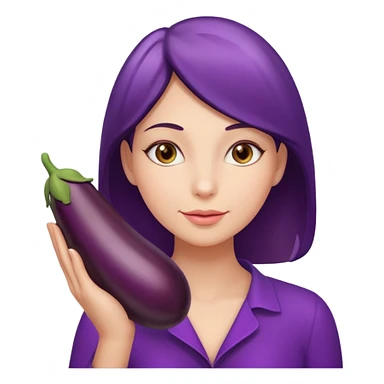 Naked woman with hand around eggplant  sticker