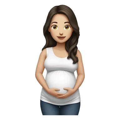 Pregnant white brunette  sticker