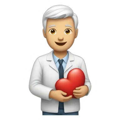 White Man holding heart  sticker