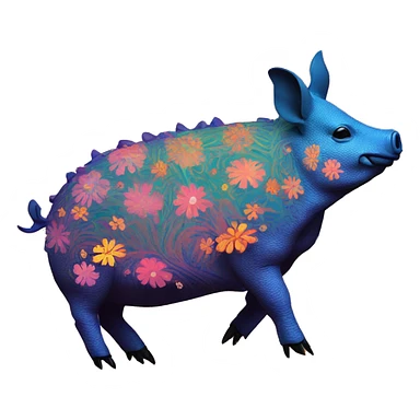 retro groovy hippie trippy floral patterns on a pig armadillo centipede sticker