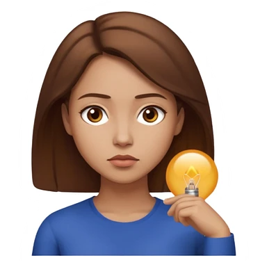 문제에 대해서 심각하게 고민하고 있는 여자. 상반신까지만 만들어줘. 배경은 투명하게 sticker