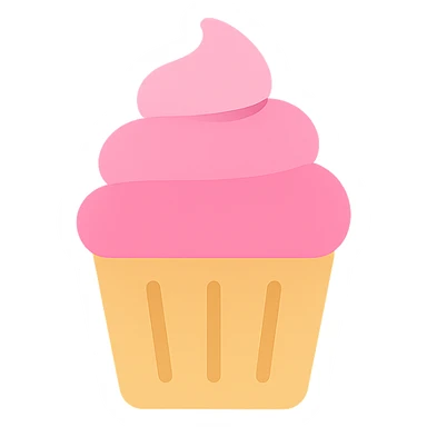 cupcake with pink icing icon sticker