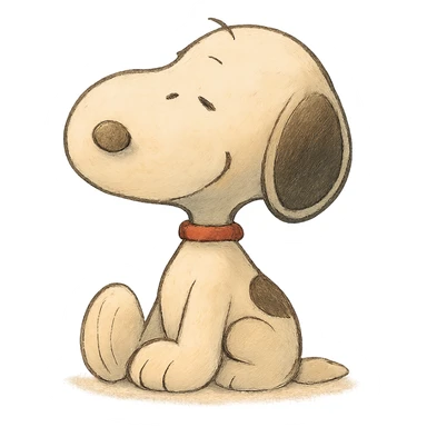 Snoopy, soft and whimsical sticker